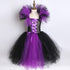 Girls Witch Queen Tutu Tulle with Horns Halloween Witch Costume for Kids Fancy Party Dress Children Clothes 2-10yr